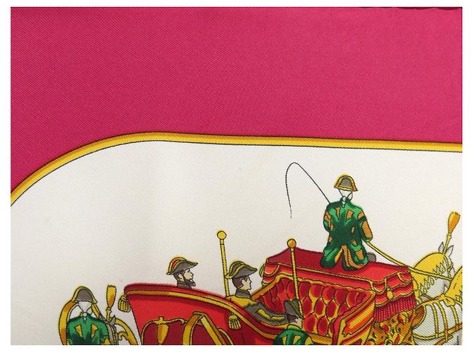 Hermès FOULARD HERMES GRAND CORTEGE A MOSCOU M. DUCHENE CARRE 90 SETA ROSSO - vista 14