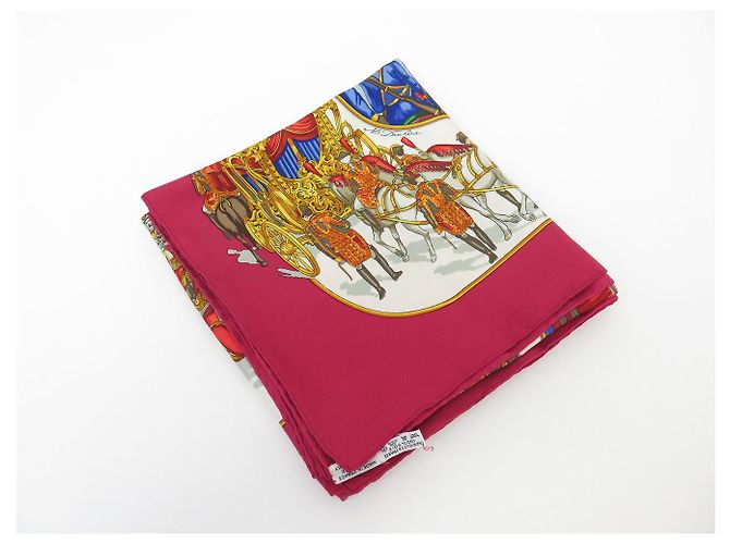 Hermès FOULARD HERMES GRAND CORTEGE A MOSCOU M. DUCHENE CARRE 90 SETA ROSSO - vista 16
