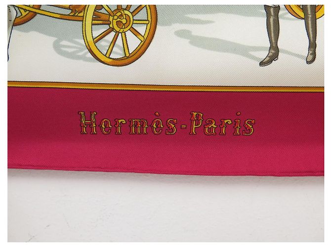 Hermès FOULARD HERMES GRAND CORTEGE A MOSCOU M. DUCHENE CARRE 90 SETA ROSSO - vista 6