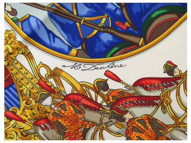 Hermès FOULARD HERMES GRAND CORTEGE A MOSCOU M. DUCHENE CARRE 90 SETA ROSSO - vista 7