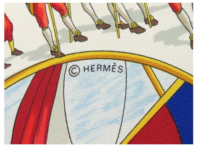 Hermès FOULARD HERMES GRAND CORTEGE A MOSCOU M. DUCHENE CARRE 90 SETA ROSSO - vista 8