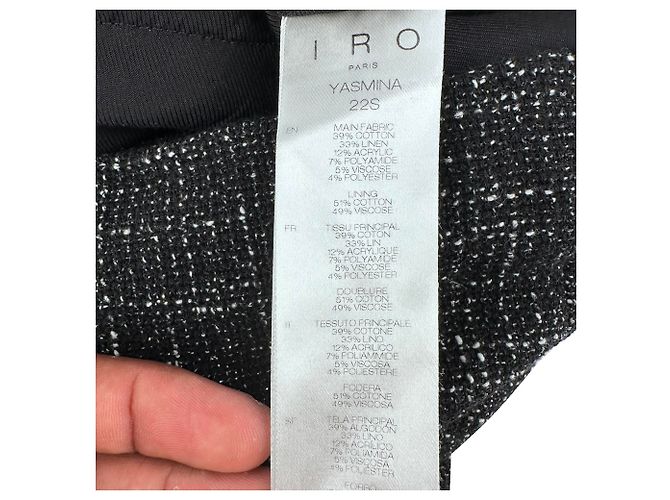Iro Yasmina Cut-Out Tweed Mini Black Cotton Negro - vista 6