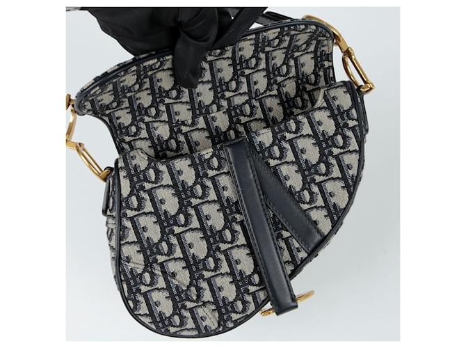 Dior Borsa a spalla Mini Saddle Oblique Blu - vista 6