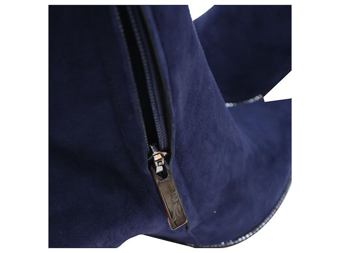 Rene Caovilla Stivaletti con tacco alto decorati René Caovilla in camoscio blu navy - vista 11