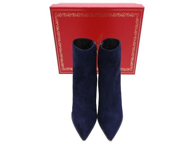 Rene Caovilla Stivaletti con tacco alto decorati René Caovilla in camoscio blu navy - vista 17