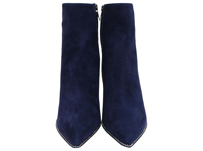 Rene Caovilla Stivaletti con tacco alto decorati René Caovilla in camoscio blu navy - vista 2