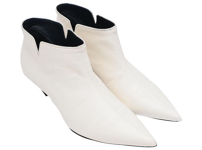 Edge Céline Stivaletti a punta Celine in pelle bianca Bianco Crudo - vista 4