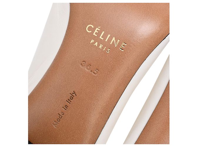 Edge Céline Stivaletti a punta Celine in pelle bianca Bianco Crudo - vista 7