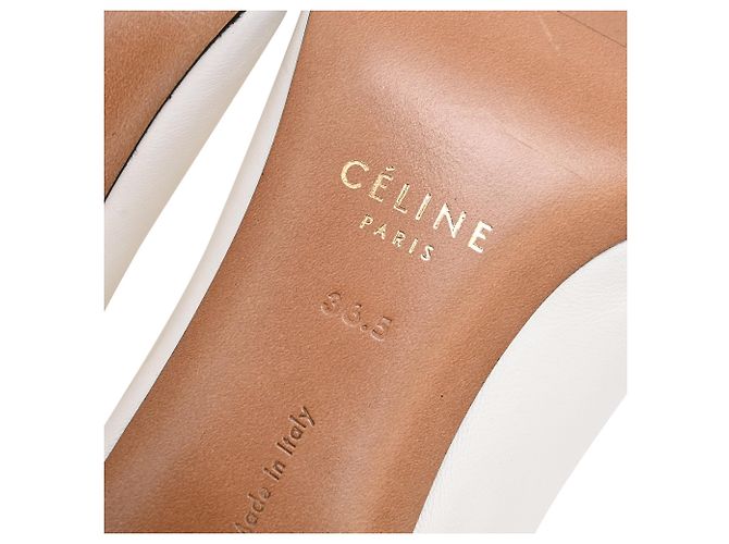 Edge Céline Stivaletti a punta Celine in pelle bianca Bianco Crudo - vista 8