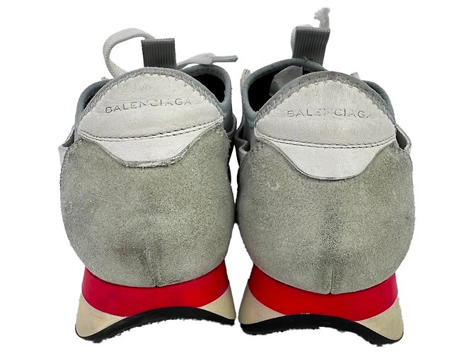Everyday Balenciaga Race Runner Sneaker aus weißem Leder und Mesh - Ansicht 7