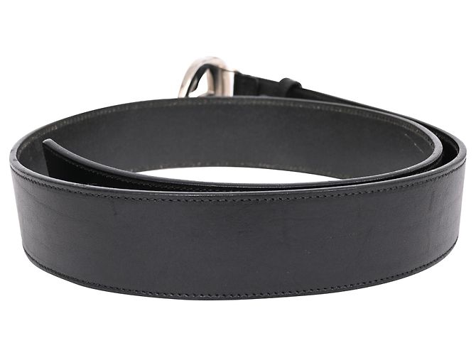 Logo Interlocking G Gucci in tono argento in pelle nera Nero - vista 2