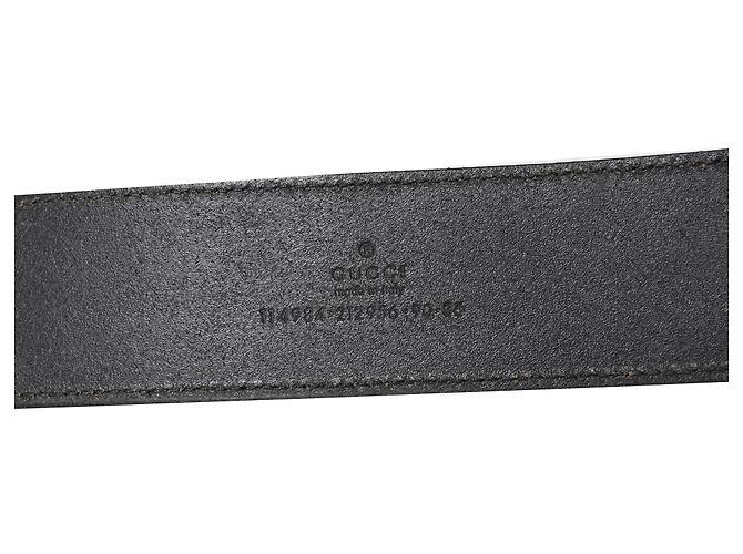 Logo Interlocking G Gucci in tono argento in pelle nera Nero - vista 5