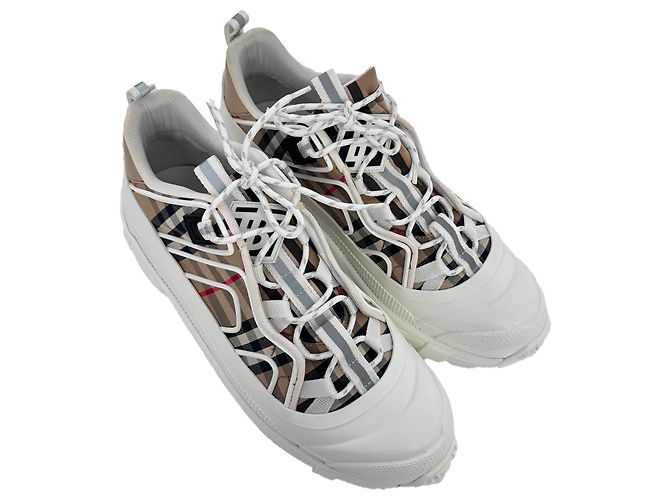 Burberry Arthur Vintage Check Sneaker aus beigem Canvas - Ansicht 6