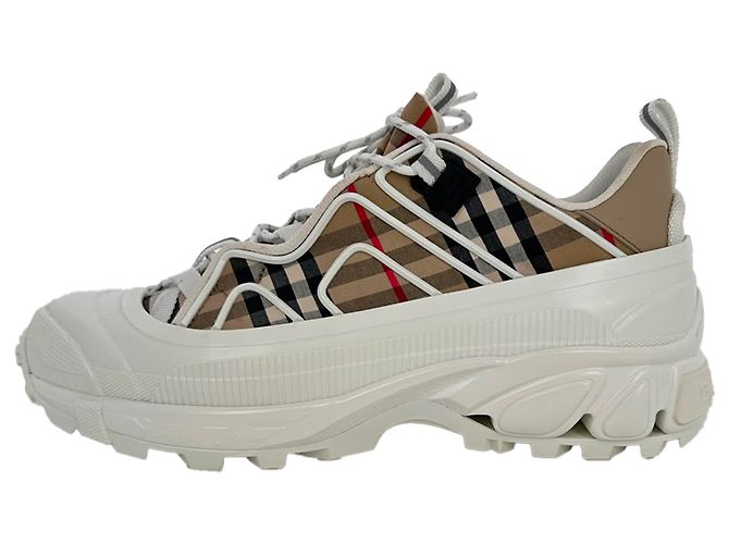 Burberry Arthur Vintage Check Sneaker aus beigem Canvas - Ansicht 8