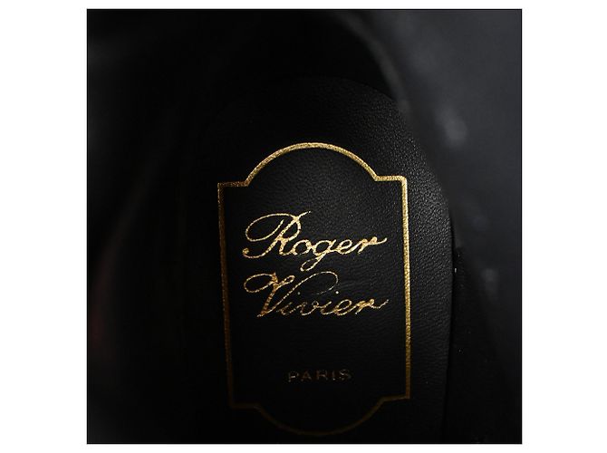 Botines con hebilla So Vivier de Roger Vivier en ante azul marino - vista 13