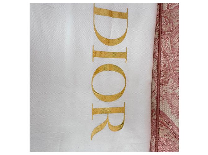 Sac Dior Book Tote Medium Toile de Jouy Brodé en Toile Rose - vue 5