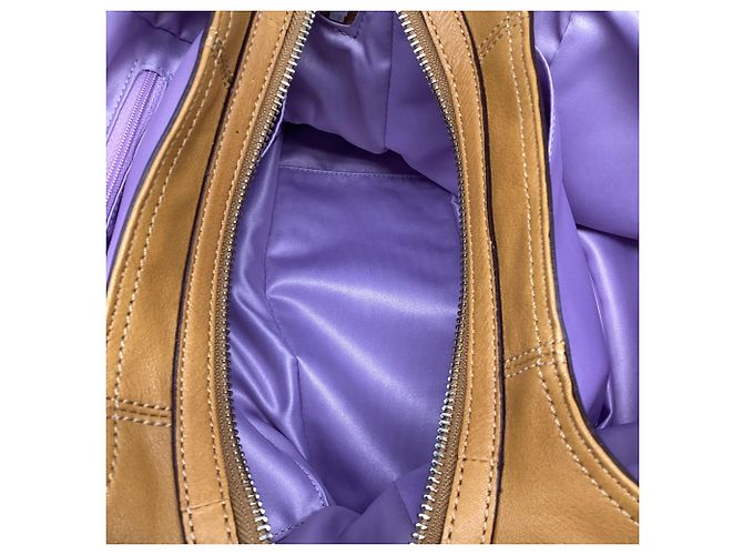 Borsa a tracolla Coach Madison Hobo in pelle marrone Camel - vista 8