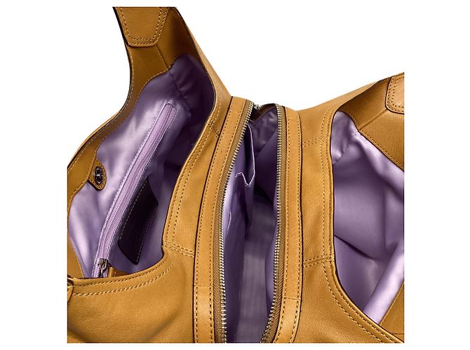 Borsa a tracolla Coach Madison Hobo in pelle marrone Camel - vista 9