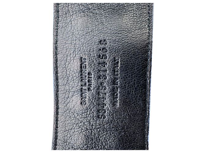 Bracciale Wrap con Borchie Saint Laurent in Pelle Bianca Bianco - vista 8