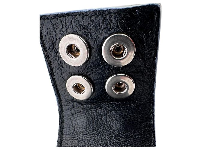 Bracciale Wrap con Borchie Saint Laurent in Pelle Bianca Bianco - vista 9