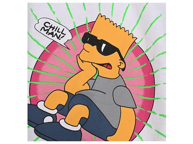 Off White Camiseta Off-White x The Simpsons "Chill, Man!" en algodón blanco - vista 10