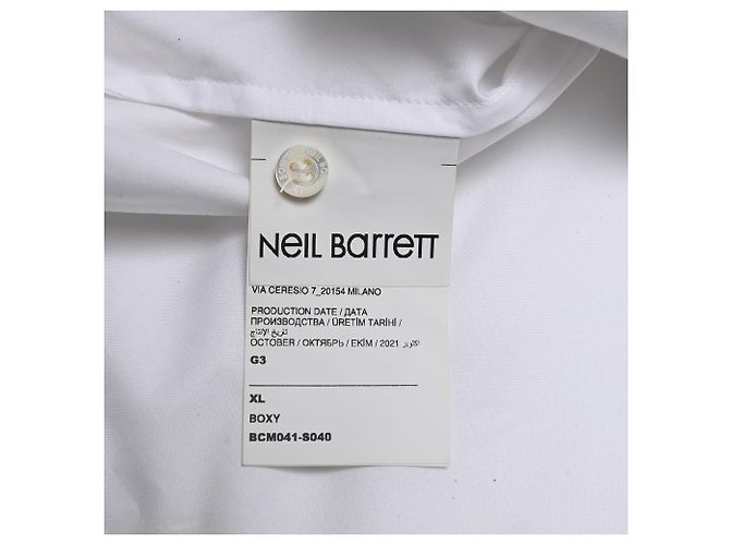 Giacca-camicia leggera con zip Neil Barrett in cotone bianco - vista 11