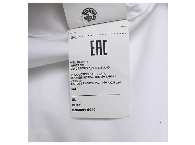 Giacca-camicia leggera con zip Neil Barrett in cotone bianco - vista 12