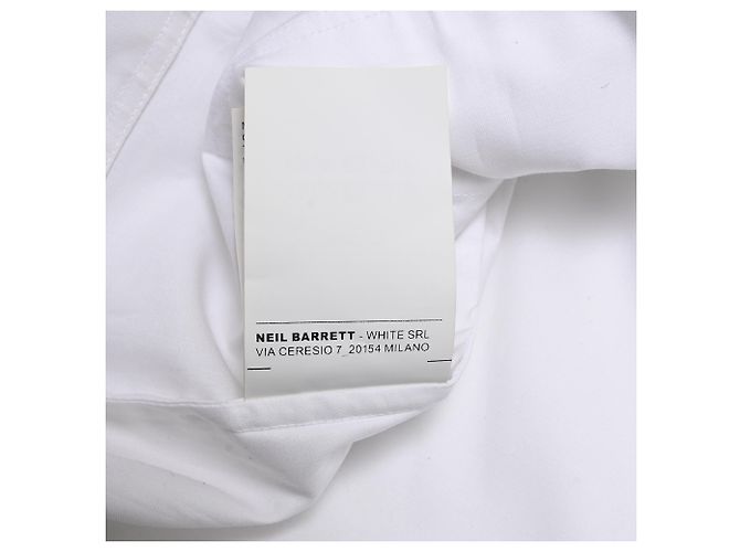 Giacca-camicia leggera con zip Neil Barrett in cotone bianco - vista 15