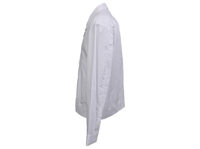 Giacca-camicia leggera con zip Neil Barrett in cotone bianco - vista 2