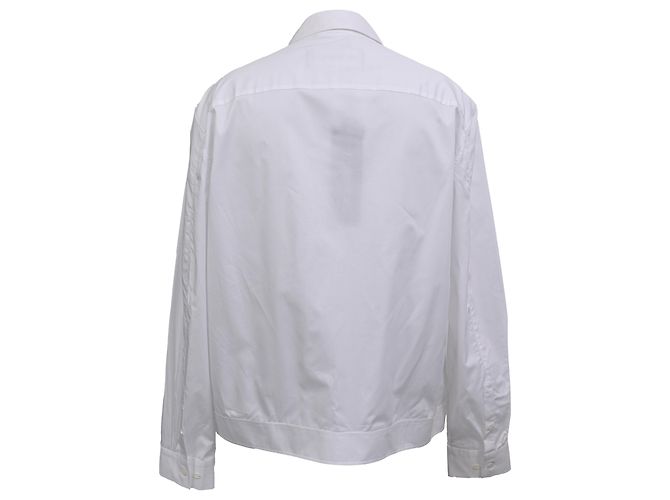 Giacca-camicia leggera con zip Neil Barrett in cotone bianco - vista 3