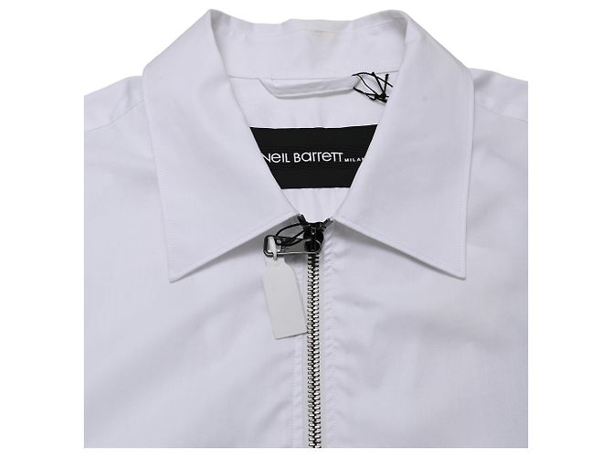 Giacca-camicia leggera con zip Neil Barrett in cotone bianco - vista 5