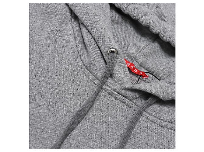 Sweatshirt com capuz Prada em algodão cinzento Cinza - vista 11