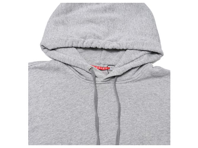 Sweatshirt com capuz Prada em algodão cinzento Cinza - vista 4