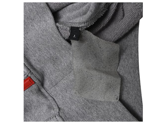 Sweatshirt com capuz Prada em algodão cinzento Cinza - vista 7
