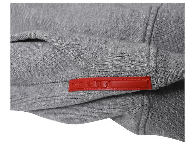 Sweatshirt com capuz Prada em algodão cinzento Cinza - vista 8