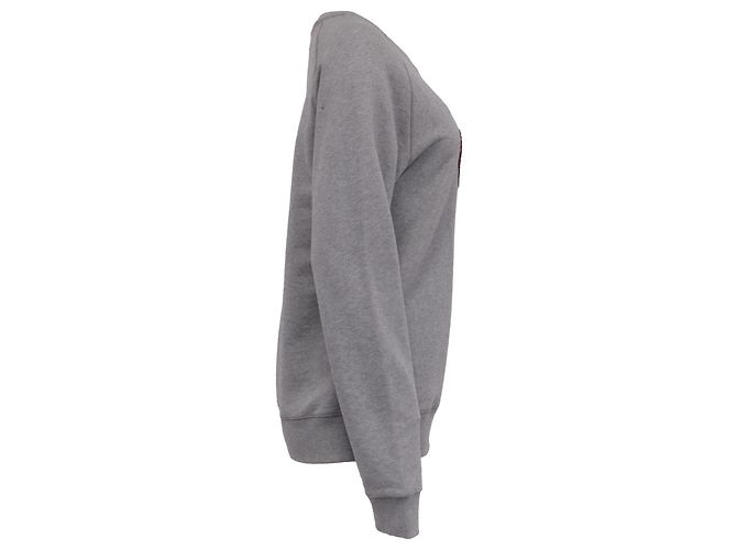 Sudadera Dries Van Noten de algodón gris con lentejuelas en forma de labios - vista 3
