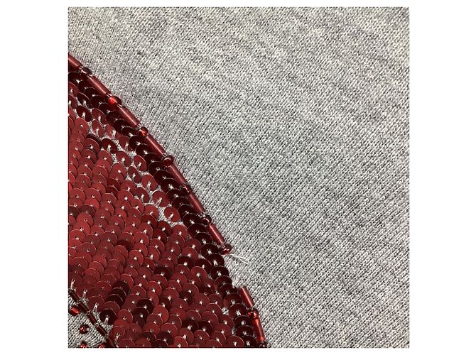 Sudadera Dries Van Noten de algodón gris con lentejuelas en forma de labios - vista 5