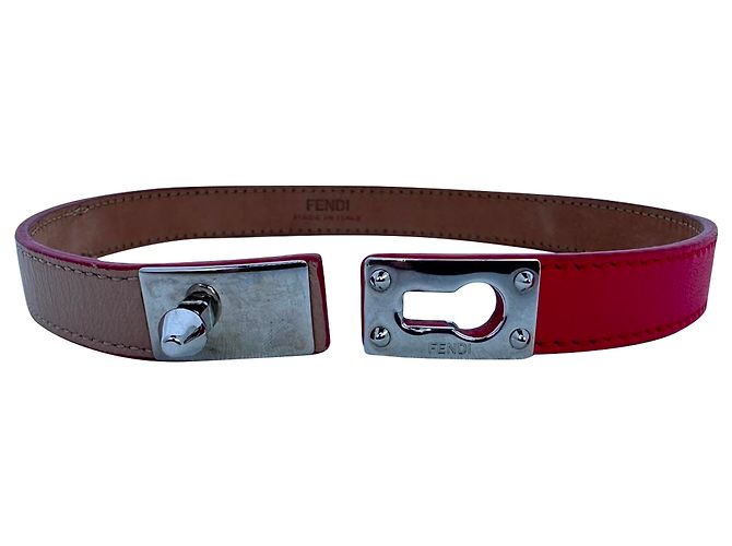 Bracciale a doppio giro Fendi in pelle multicolore - vista 5