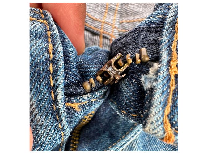 Céline Vaqueros acampanados Celine Dylan Triomphe con detalle de cadena en algodón azul - vista 10