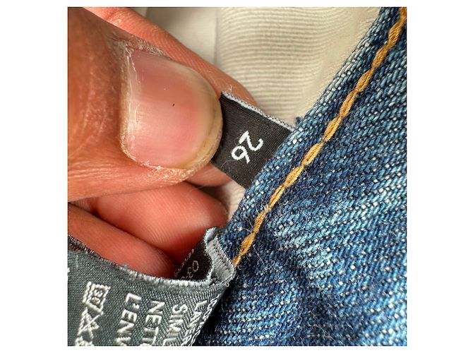 Céline Vaqueros acampanados Celine Dylan Triomphe con detalle de cadena en algodón azul - vista 12