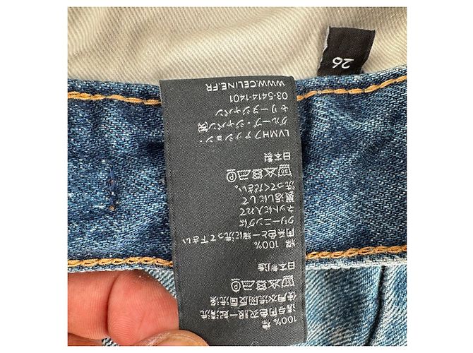 Céline Vaqueros acampanados Celine Dylan Triomphe con detalle de cadena en algodón azul - vista 13