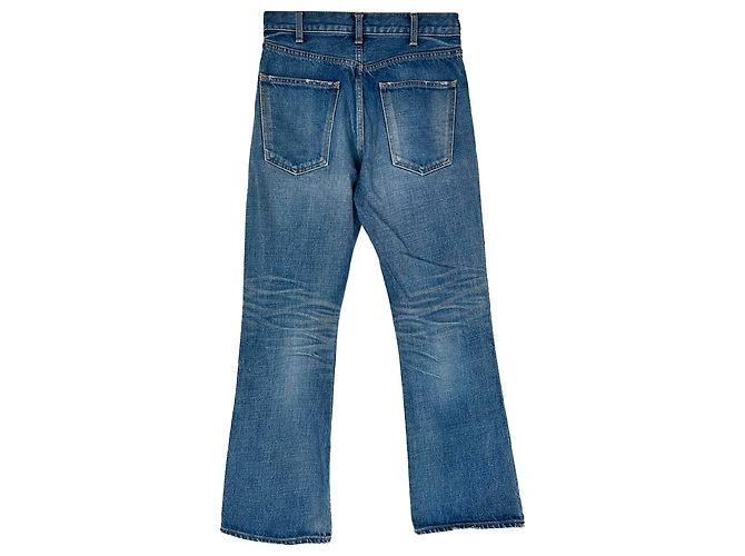 Céline Vaqueros acampanados Celine Dylan Triomphe con detalle de cadena en algodón azul - vista 2