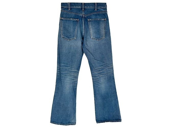 Céline Vaqueros acampanados Celine Dylan Triomphe con detalle de cadena en algodón azul - vista 3