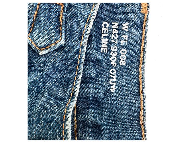 Céline Vaqueros acampanados Celine Dylan Triomphe con detalle de cadena en algodón azul - vista 5