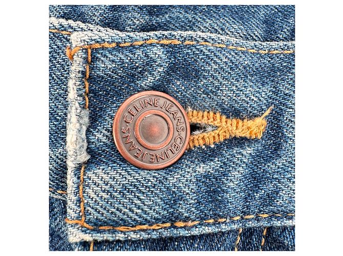 Céline Vaqueros acampanados Celine Dylan Triomphe con detalle de cadena en algodón azul - vista 6