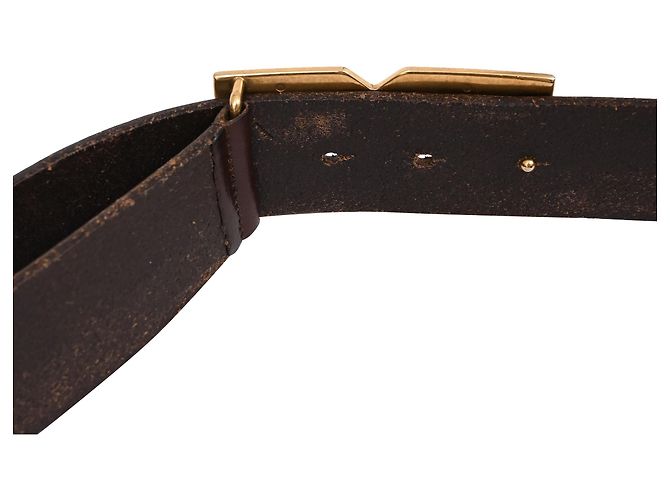 Dolce & Gabbana Dolce and Gabbana Logo DG tono oro in pelle marrone - vista 14