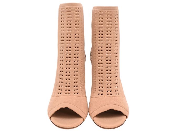Gianvito Rossi Vires Open-Toe Stretch-Knit Stiefeletten aus nude Polyester - Ansicht 2