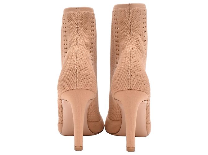 Gianvito Rossi Vires Open-Toe Stretch-Knit Stiefeletten aus nude Polyester - Ansicht 3