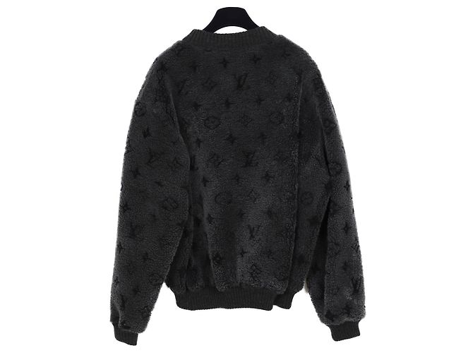 Louis Vuitton Graues Shearling Monogram Crewneck T-Shirt in Größe Xxl - Ansicht 2