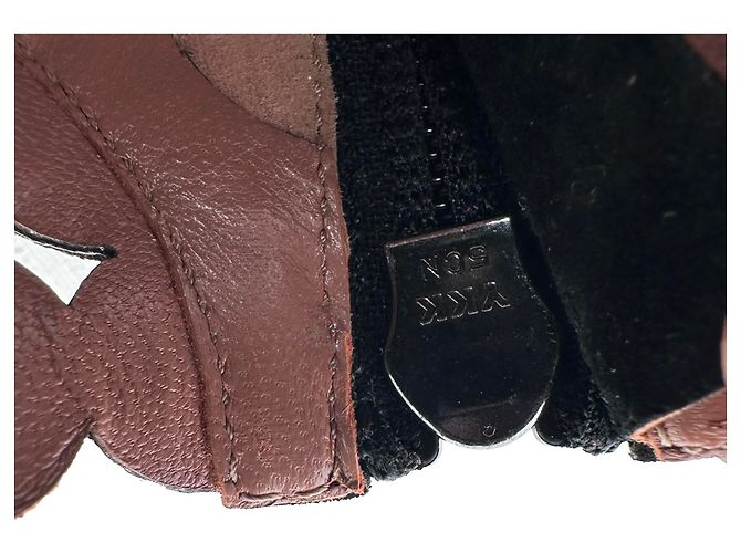 Sandali con tacco T-Strap festonati Alaïa in camoscio nero - vista 14